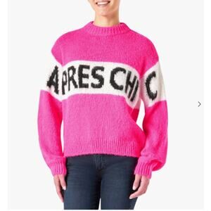 MC2 Saint Barth Danya Soft Apres Chic Stripe Sweater Flourescent Pink Small